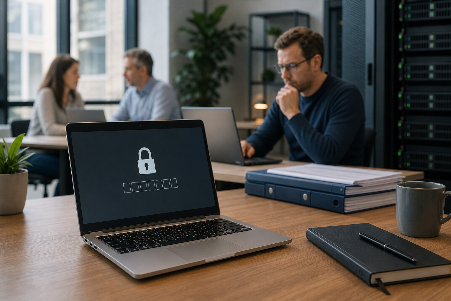 Windows-Notebook mit BitLocker-Abfrage vor geschützter Schlüsselverwaltung