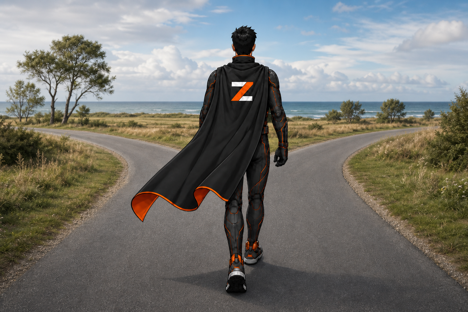 Bytezero läuft an der norddeutschen Küste auf eine Straßengabelung zu