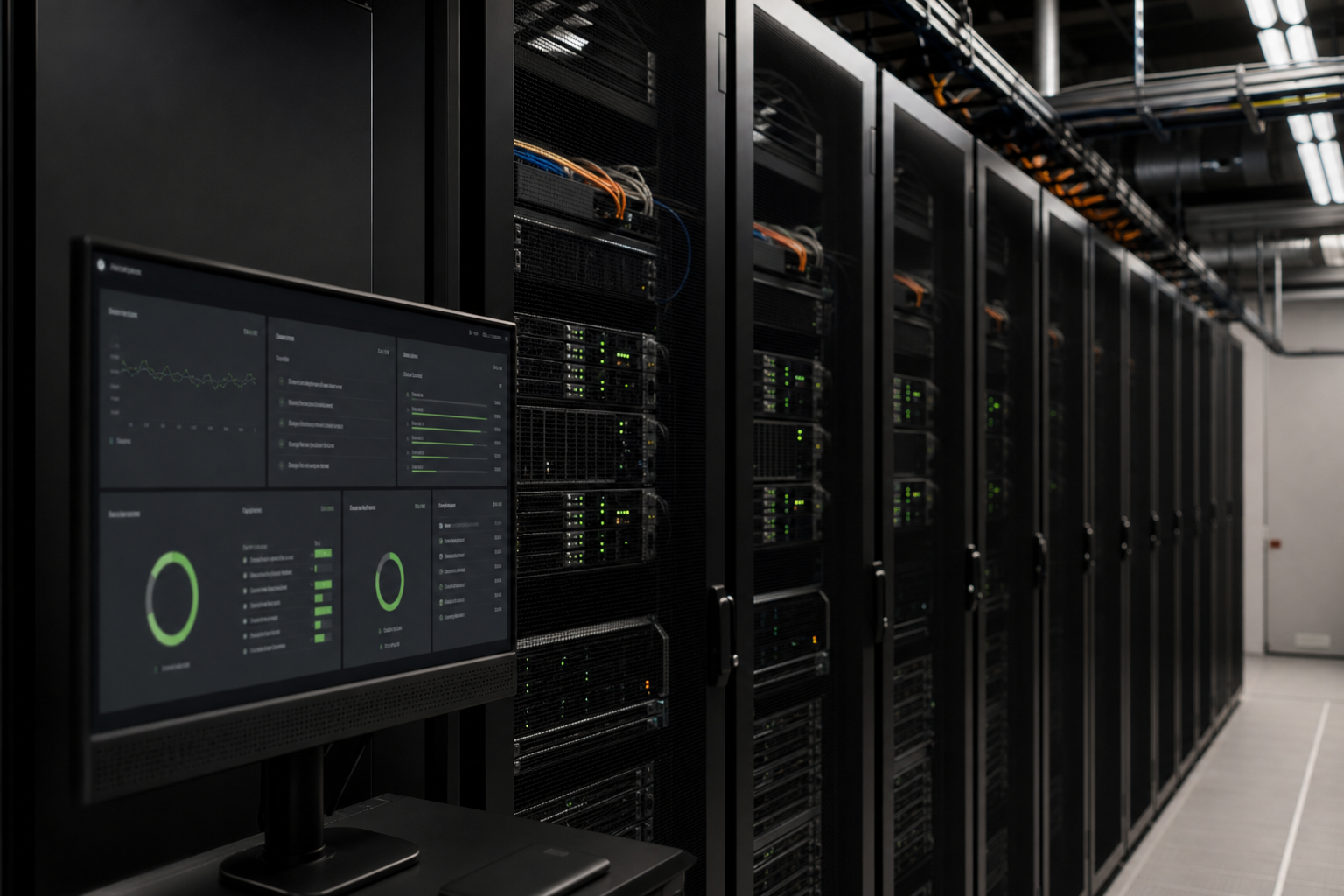 Serverracks und Monitoring für Hosting und laufenden Softwarebetrieb
