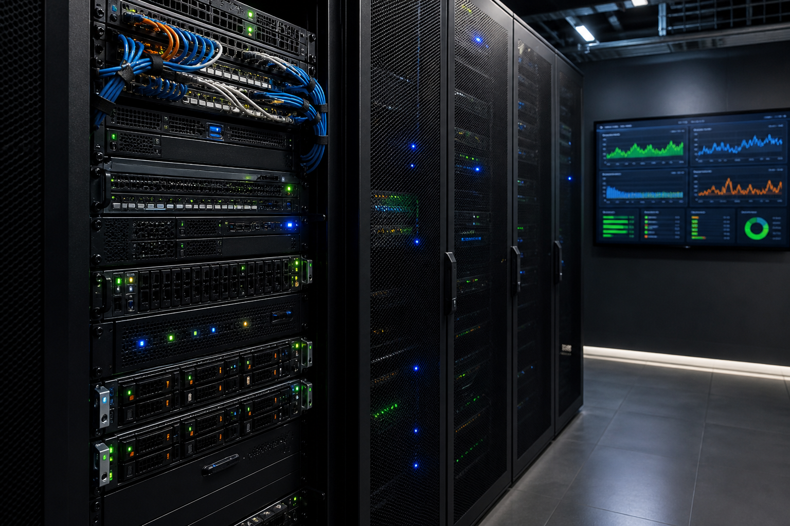 Überwachte Server und Netzwerkkomponenten in einem Rechenzentrum