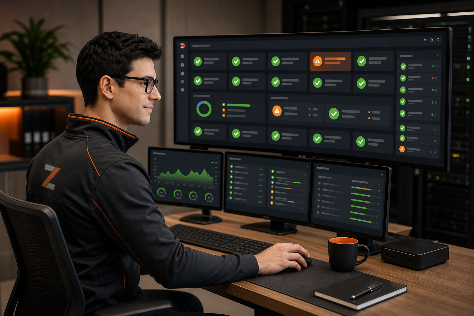 Bytezero überwacht Systeme, Backups und Sicherheitszustände im netzmal HUB