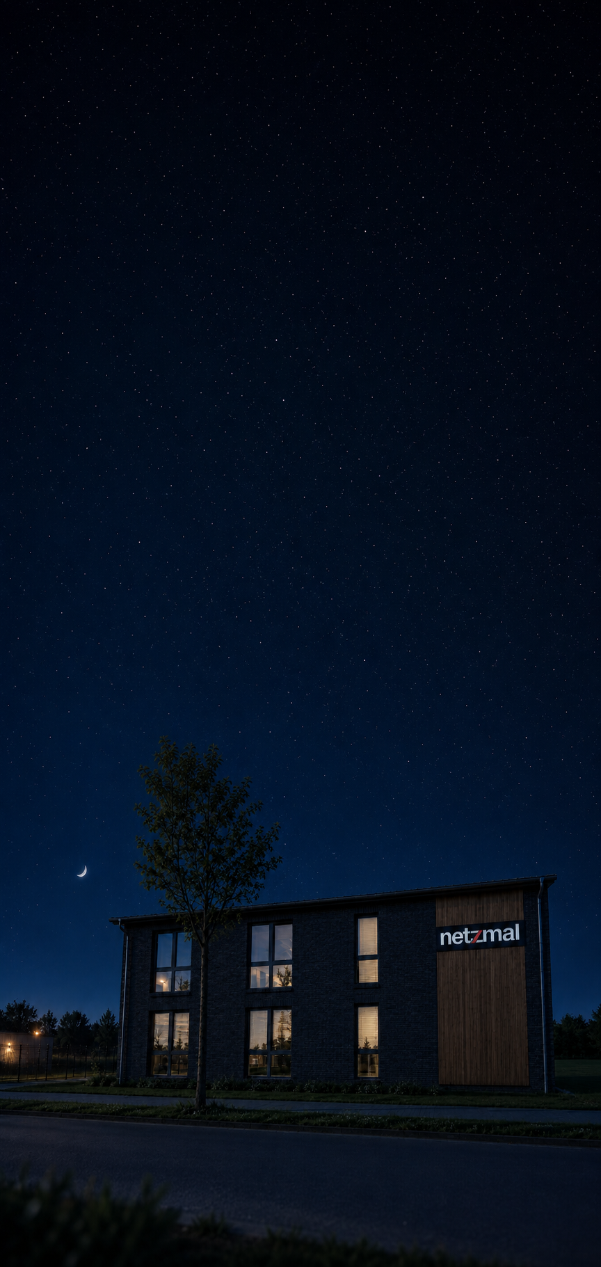 Hauptsitz der netzmal GmbH bei Nacht